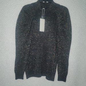 NWT ORIGINAL Joie Womens Top Turtle Neck Black and Gold Size XS